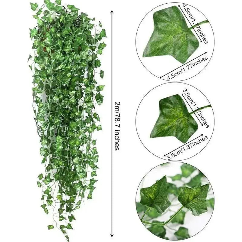 Lush Green Silk Ivy Garland 210cm For Weddings And Decor