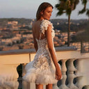 Elegant Beaded One-Shoulder Bridal Dress