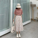 Breathable A-Line Midi Skirt for Office