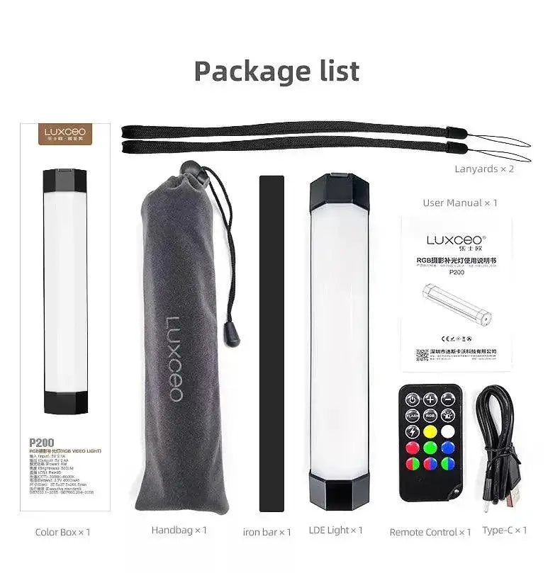 LuxCEO P200 RGB LED Tube Light for Photography and Video