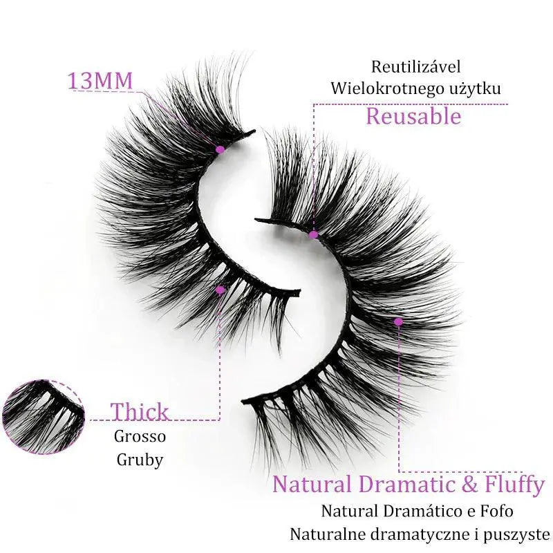 Luxe 3D Wispy Mink Eyelashes Set For Glam Eye Looks