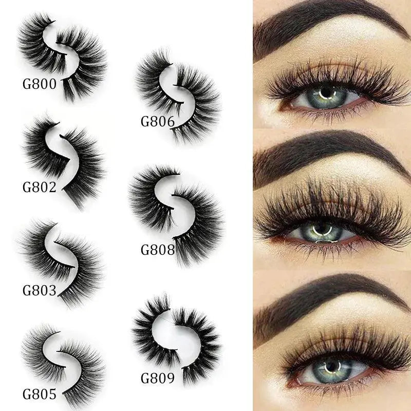 Luxe 3D Wispy Mink Eyelashes Set For Glam Eye Looks