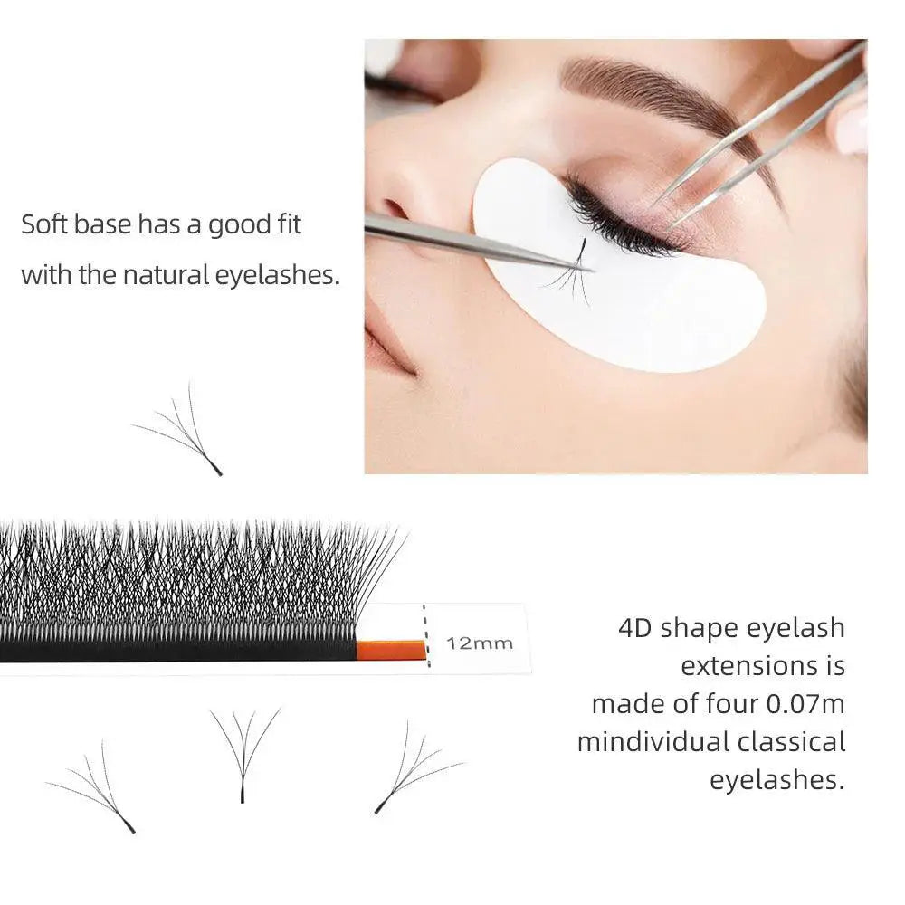 Luxe 4D W Shape Volume Eyelash Extensions Fluffy Look