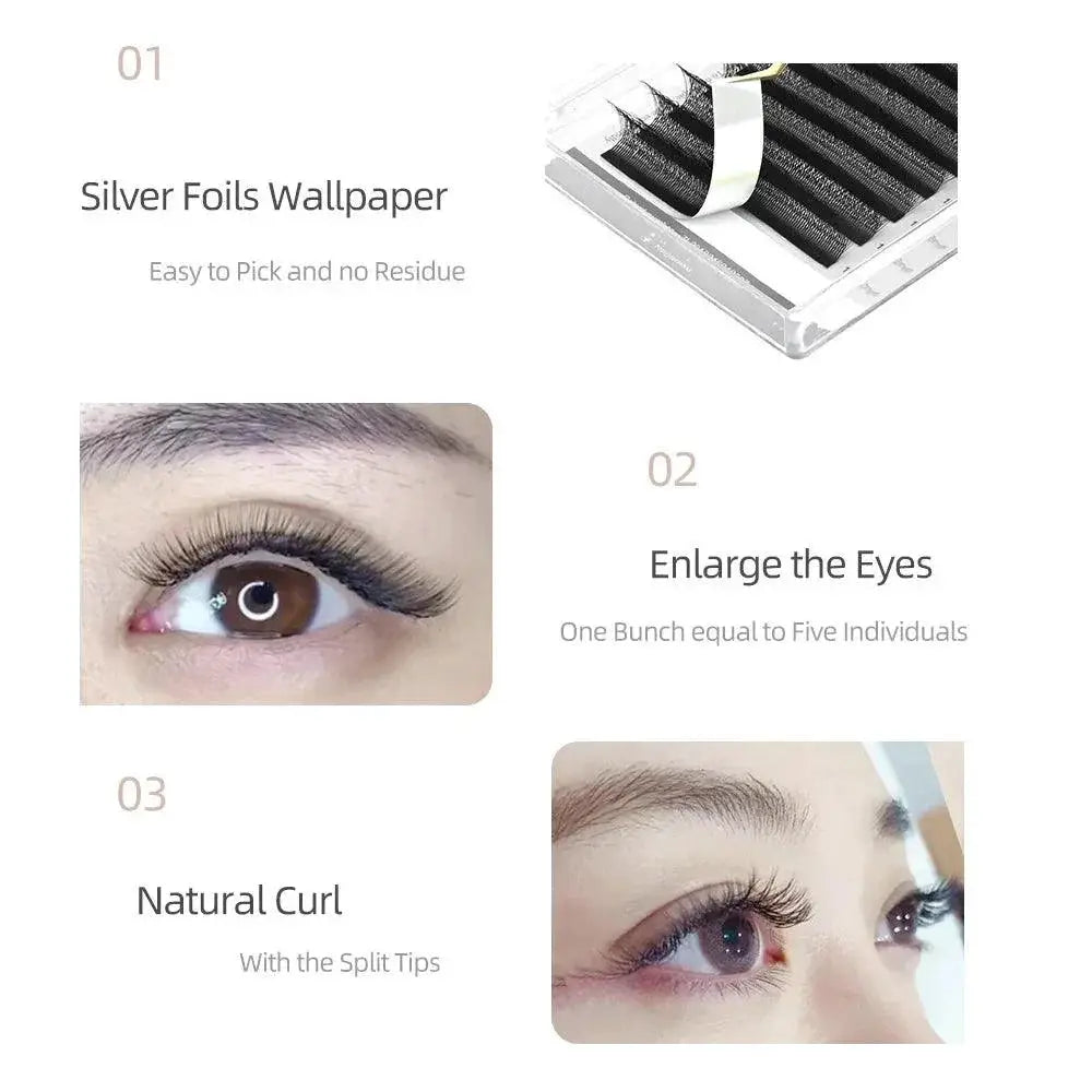 Luxe 4D W Shape Volume Eyelash Extensions Fluffy Look