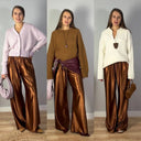 Flowing Satin Wide Leg Pants for Women