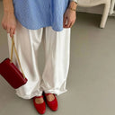 Flowing Satin Wide Leg Pants for Women