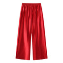 Flowing Satin Wide Leg Pants for Women