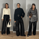 Flowing Satin Wide Leg Pants for Women