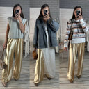 Flowing Satin Wide Leg Pants for Women