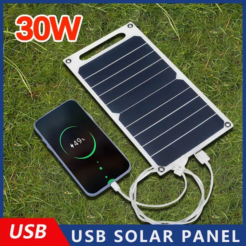 Luxuglow 30W Solar Panel With USB Waterproof Charging For Hiking And Camping - Kit