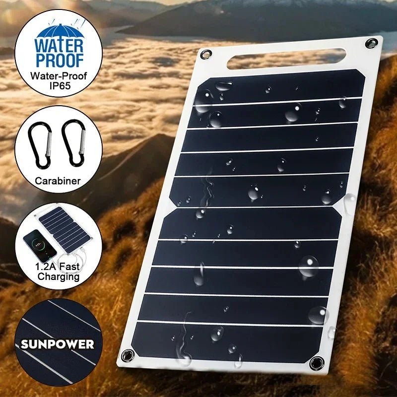 Luxuglow 30W Solar Panel With USB Waterproof Charging For Hiking And Camping - Kit