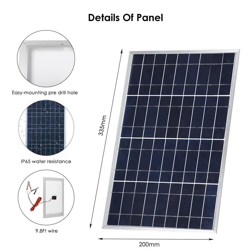 Luxuglow Outdoor Solar Panel 10 W Polycrystalline - Portable Offgrid Power Camps