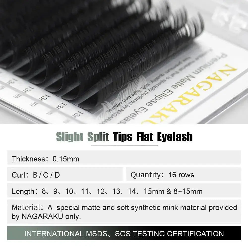 2D Split Tips Matte Eyelashes With Reusable Adhesive