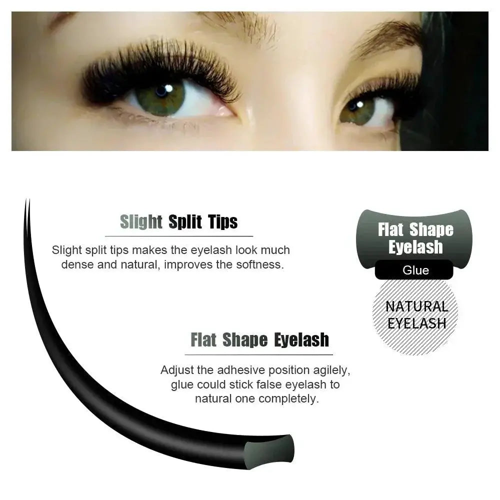 2D Split Tips Matte Eyelashes With Reusable Adhesive