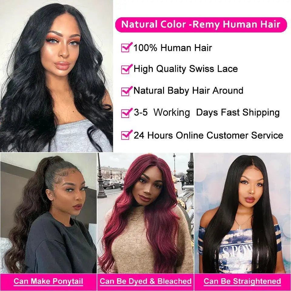 Luxurious 30 Inch Body Wave Brazilian Lace Front Wig