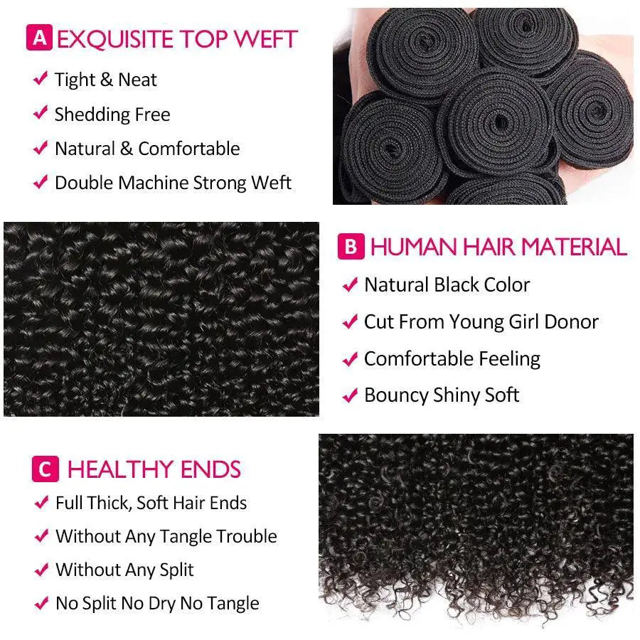 Brazilian Afro Kinky Curly Hair Bundles Premium Remy