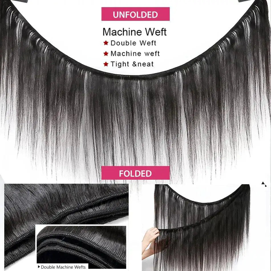 Luxurious Brazilian Straight Human Hair Extensions 30 Inch