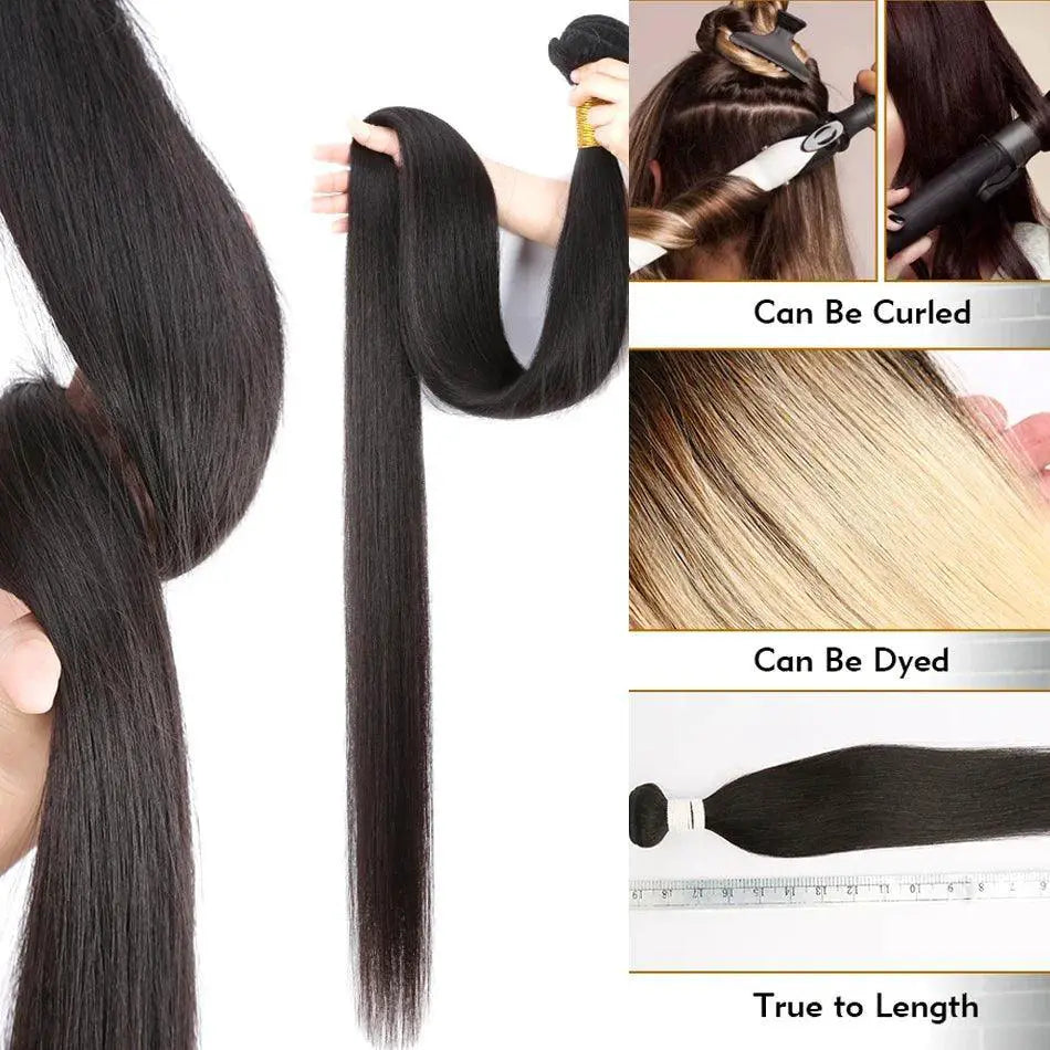 Luxurious Brazilian Straight Human Hair Extensions 30 Inch