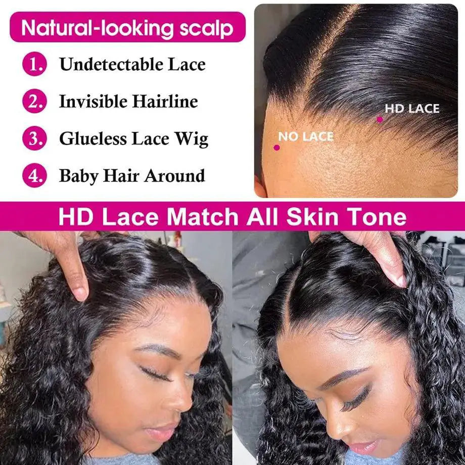Luxurious Deep Wave 13x4 HD Lace Frontal Wig 28 - 30 Inch