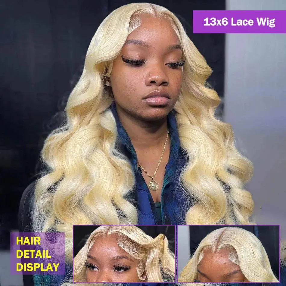 Luxurious Honey Blonde Body Wave Lace Front Wig Women