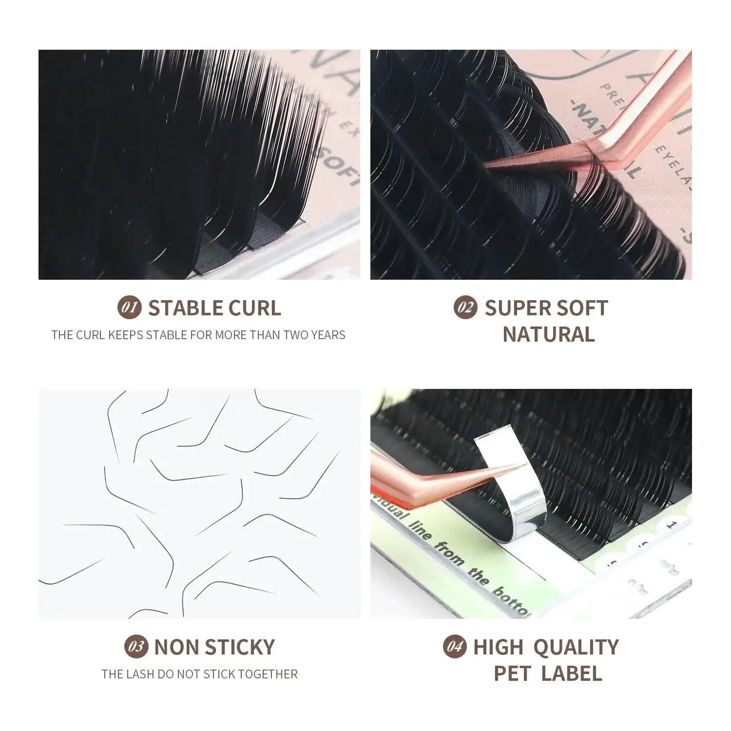 Luxurious Matte Black Eyelash Extensions For Professionals