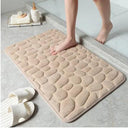 Luxurious Memory Foam Cobblestone Bath Mat for Comfort