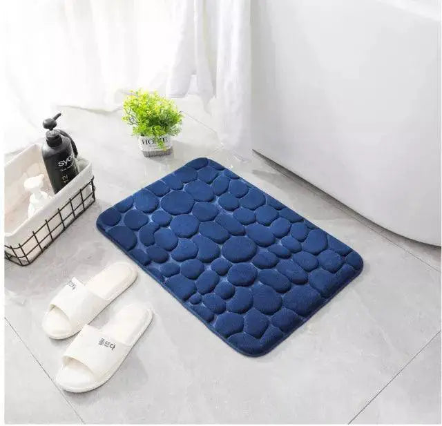 Luxurious Memory Foam Cobblestone Bath Mat Non Slip Comfort