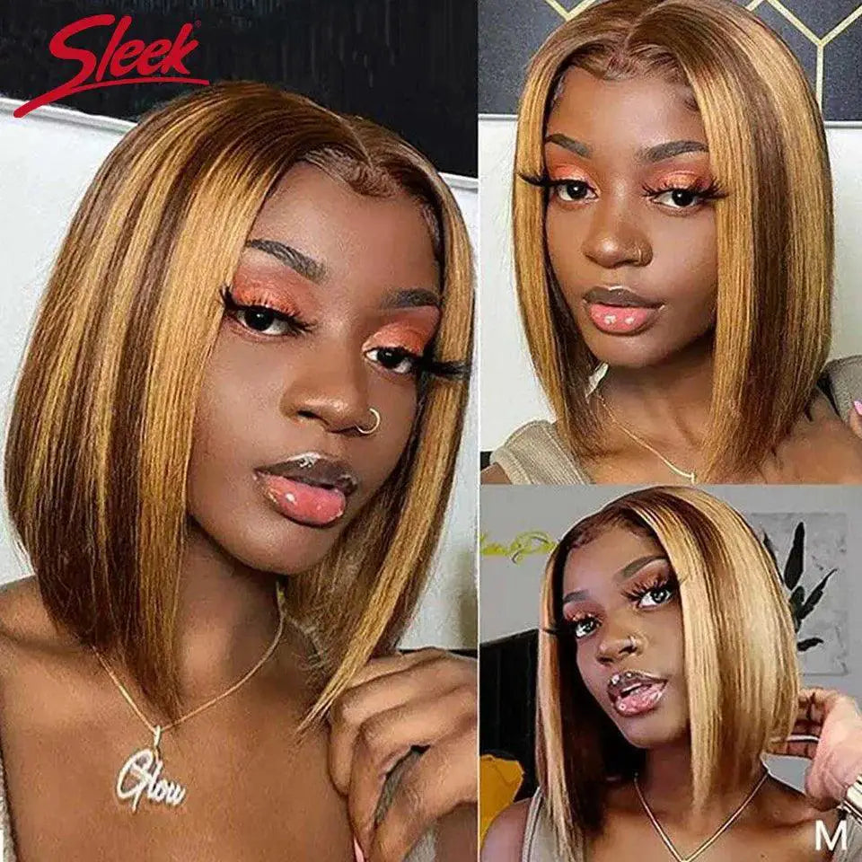 Luxurious Ombre Bob Wig With Peruvian Remy Hair Blond