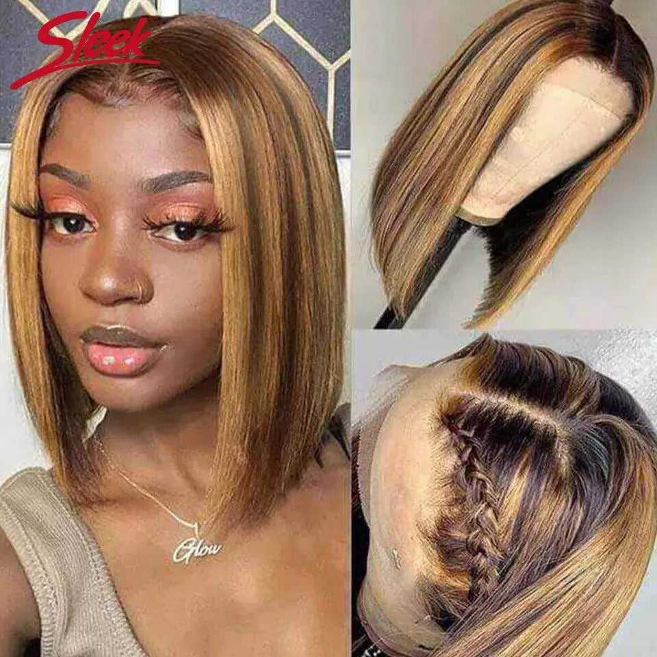 Luxurious Ombre Bob Wig With Peruvian Remy Hair Blond