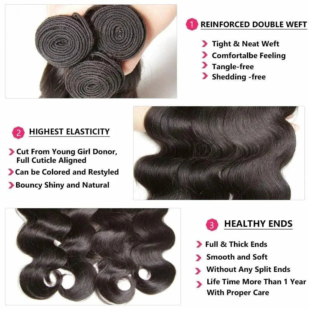 Luxurious Peruvian Body Wave Hair Bundles Remy Human Hair