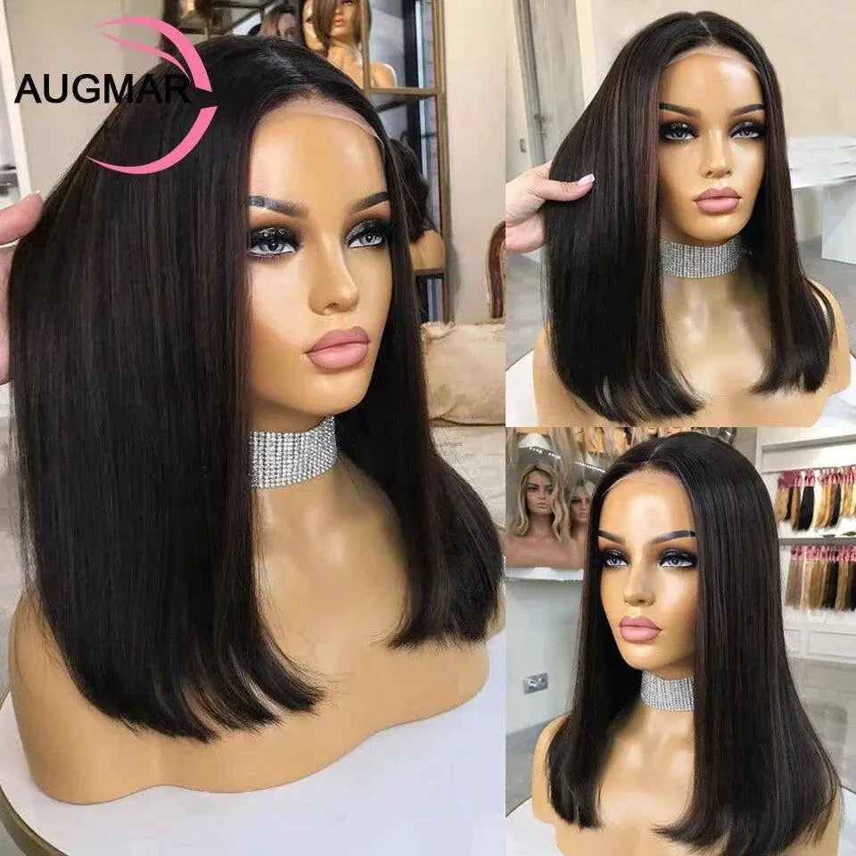 Luxurious Ash Blonde 360 Lace Front Wig Brown Highlights