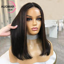 Luxurious Short Ash Blonde 360 Lace Frontal Wig Brown Highlights
