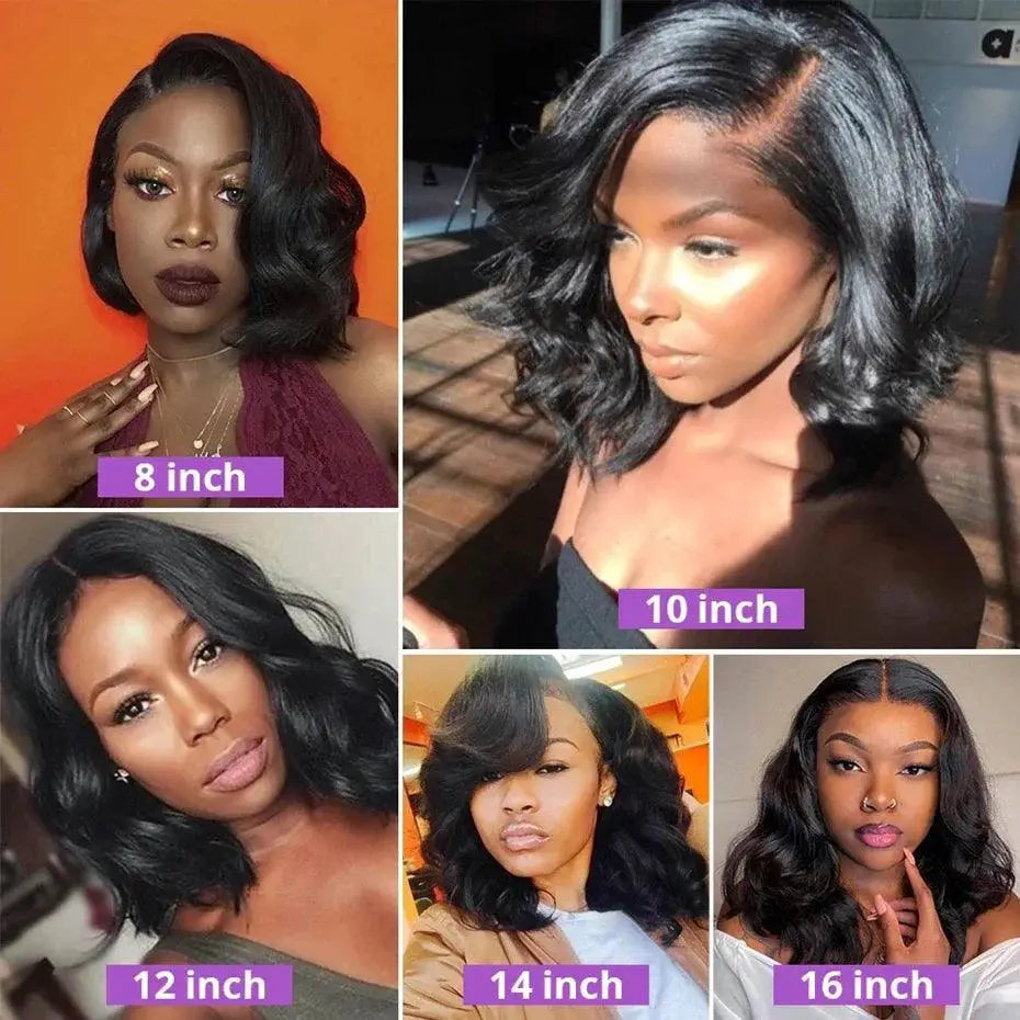 Luxury Body Wave Short Bob Wigs 100 Percent Remy Human Hair