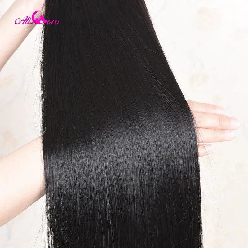 Luxury Brazilian Straight Hair Bundle With 360 Lace Frontal