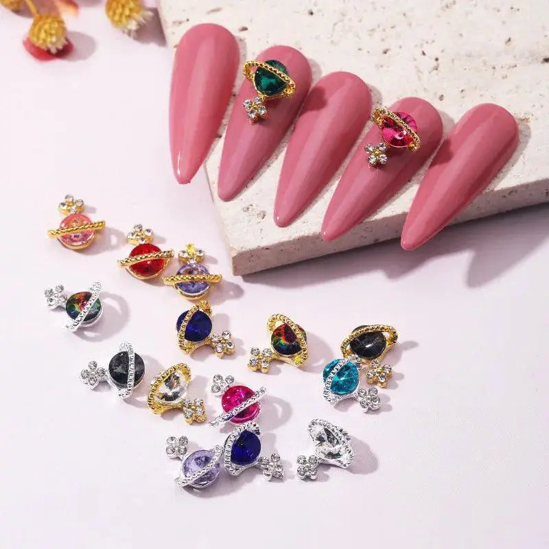 Luxury Gemstone Planet Nail Art Charms Kit Elevate Manicures