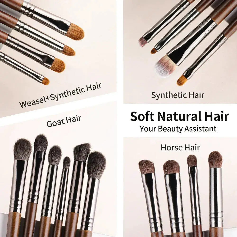 Luxury Goat Hair Eye Makeup Brush Set for Pro Looks