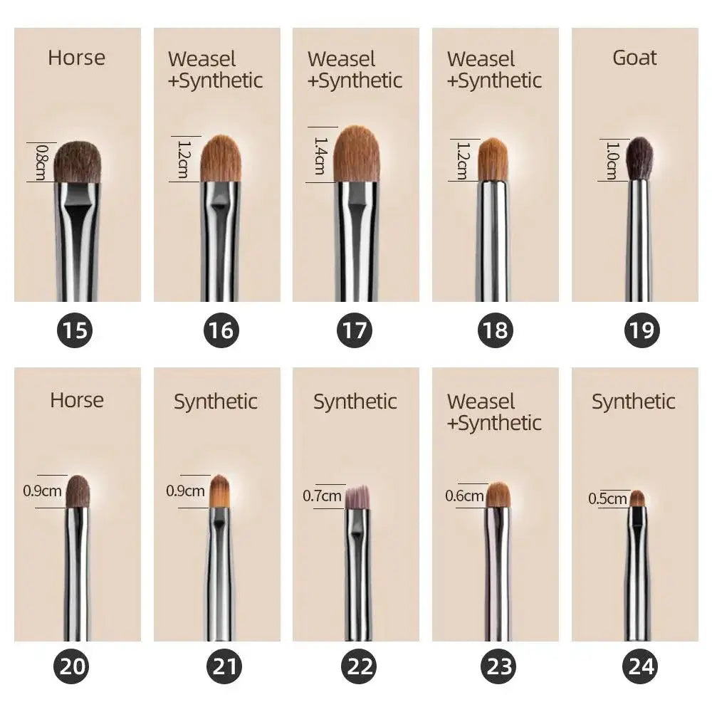 Luxury Goat Hair Eye Makeup Brush Set for Pro Looks