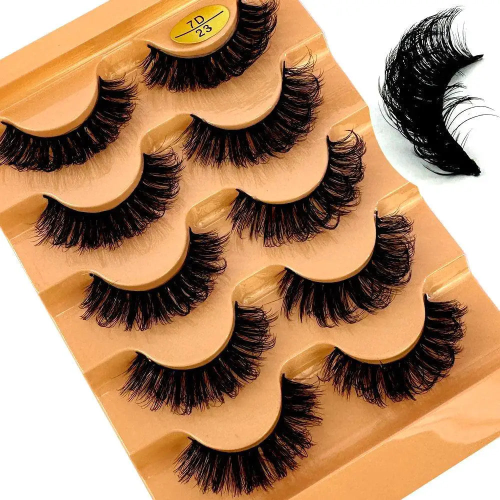 Luxury Hybrid Volume D Curl Short Russian Lashes Set 5 Pairs