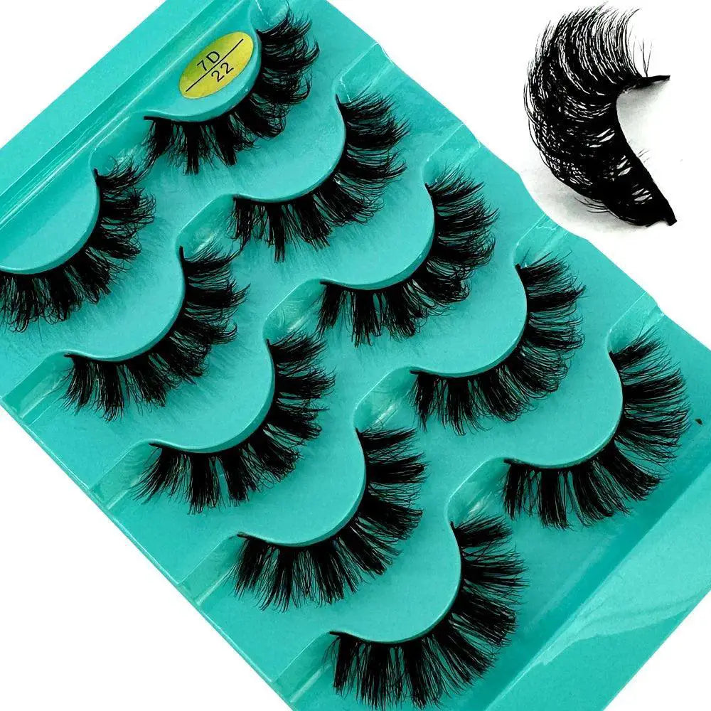 Luxury Hybrid Volume D Curl Short Russian Lashes Set 5 Pairs