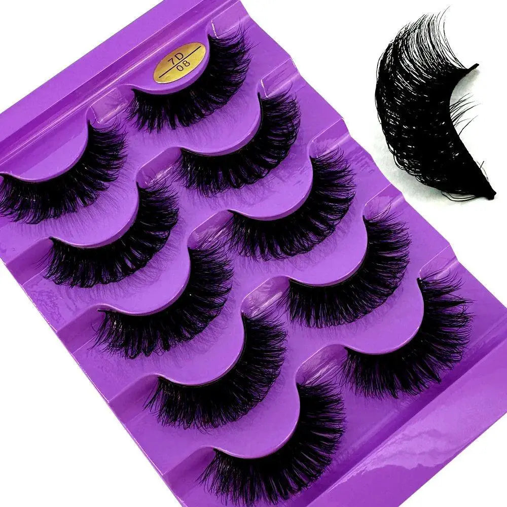 Luxury Hybrid Volume D Curl Short Russian Lashes Set 5 Pairs