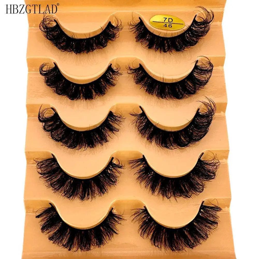 Luxury Hybrid Volume D Curl Short Russian Lashes Set 5 Pairs
