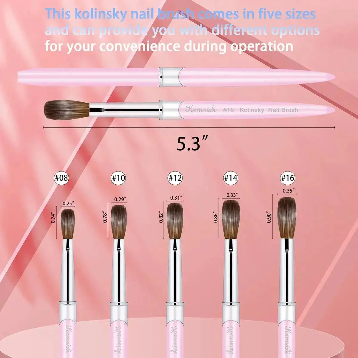 Luxury Kolinsky Nail Brush Set With Mink Bristle Kit