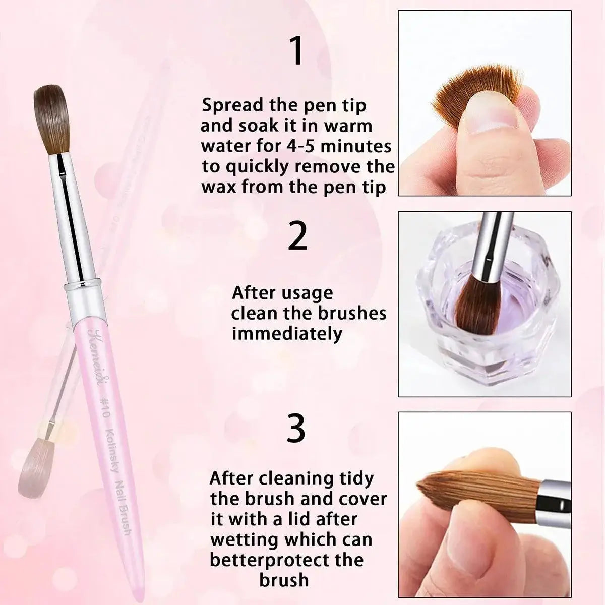 Luxury Kolinsky Nail Brush Set With Mink Bristle Kit