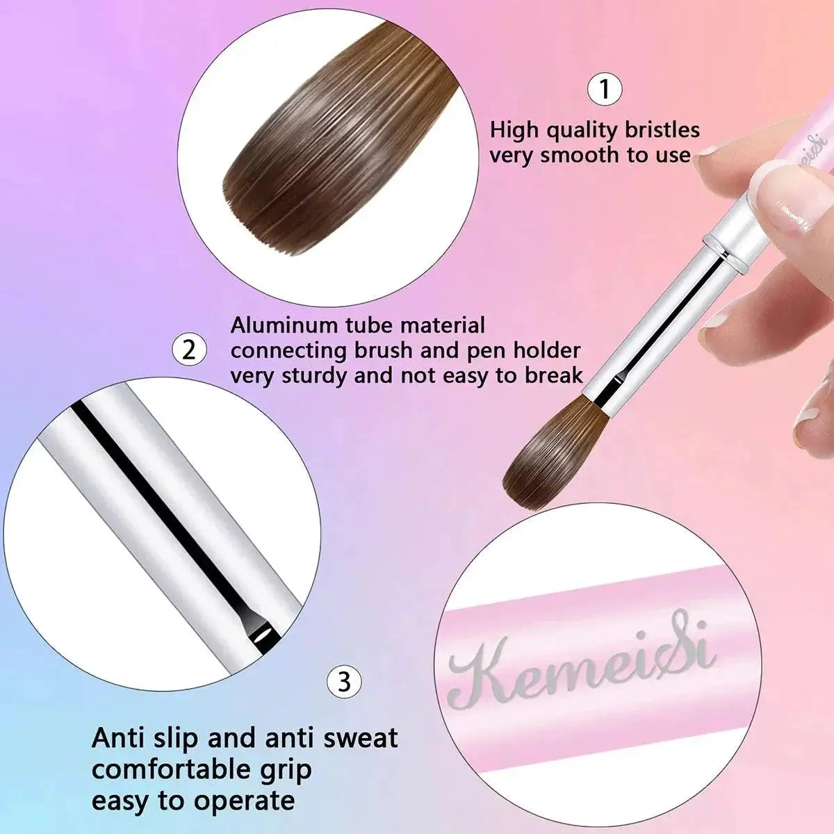 Luxury Kolinsky Nail Brush Set With Mink Bristle Kit