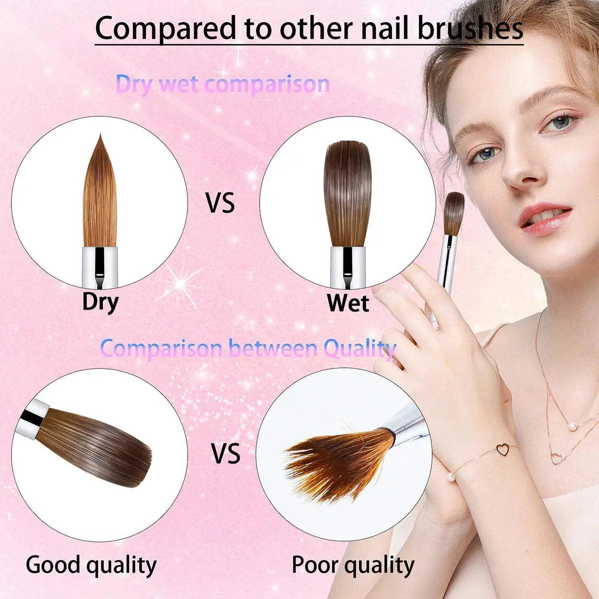 Luxury Kolinsky Nail Brush Set With Mink Bristle Kit
