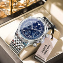Luxury Mens Chronograph Stainless Steel Watch Date Luminous Waterproof