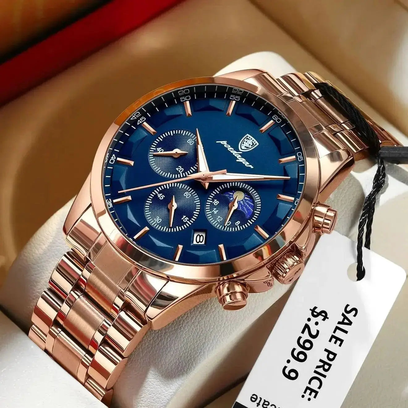 Luxury Mens Chronograph Watch Military Waterproof Timepiece