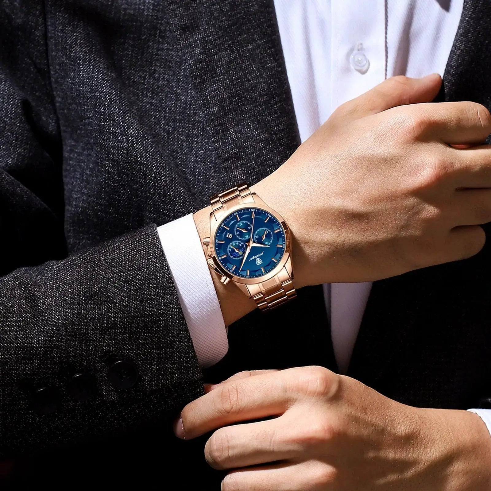 Luxury Mens Chronograph Watch Military Waterproof Timepiece