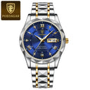 Luxury Men's Luminous Date Week Stainless Steel Watch
