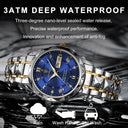 Luxury Men's Luminous Date Week Stainless Steel Watch